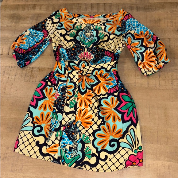 Lilly Pulitzer Dresses & Skirts - Lilly Pulitzer STUNNING Silk Lillypalooza Vibrant Balloon Sleeve Dress w/Belt 2